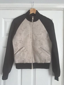 Black/champagne Ted Baker bomber jacket Size 1 (size 8) - Picture 1 of 7