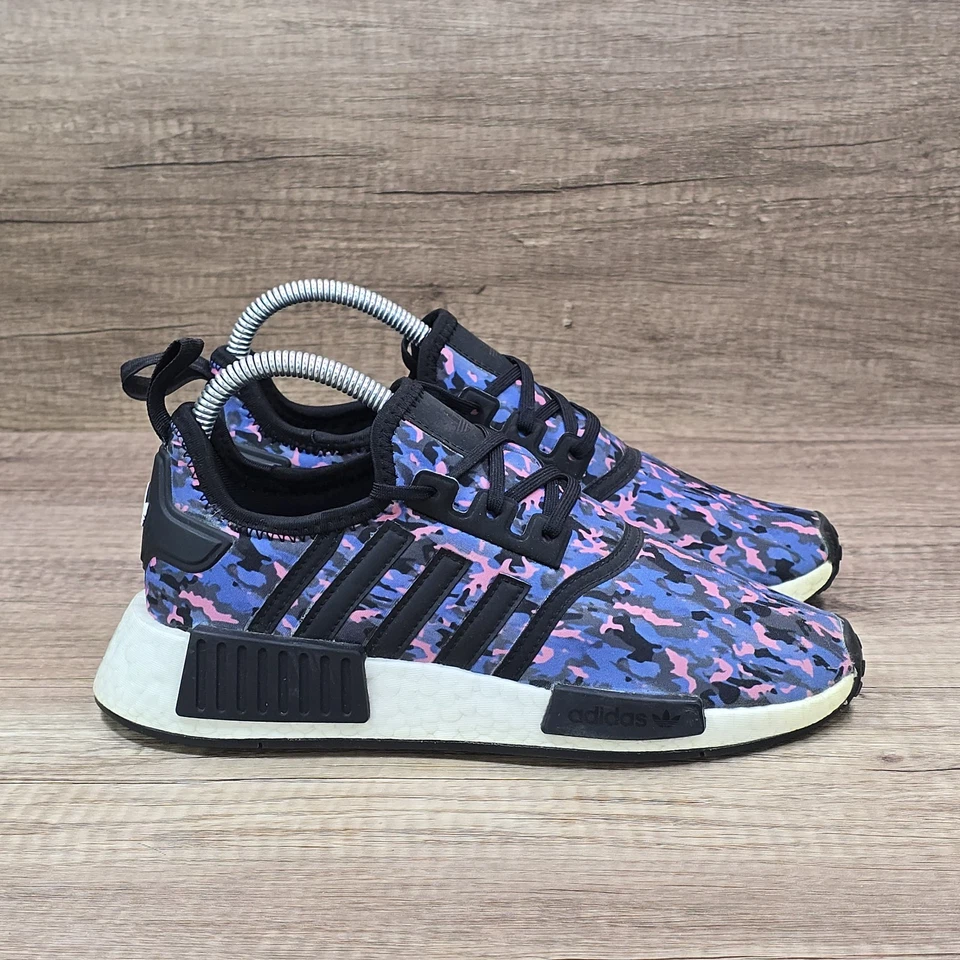 Adidas NMD_R1 J Mujer Talla 6.5 Negro Azul Rosa Camuflado Zapatos para Correr (HQ6183) Foto 1 de 4