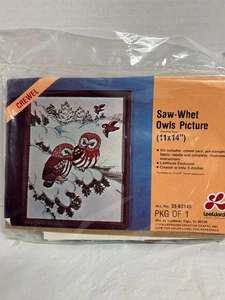 Leeward's Crewl Kit Saw Whet Owls Picture 11 x 14 NEW Sealed - Picture 1 of 5
