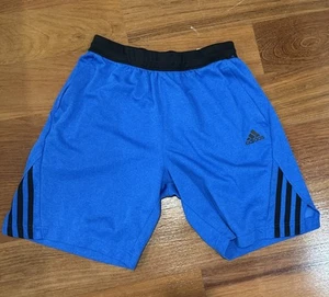 Adidas Shorts Men's Medium M Blue Logo Zippered Pockets - Picture 1 of 7