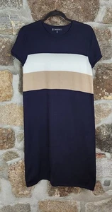 AK ANNE KLEIN Vestito T-Shirt Maglia Colorblock a Righe Casual Taglia L - Foto 1 di 7
