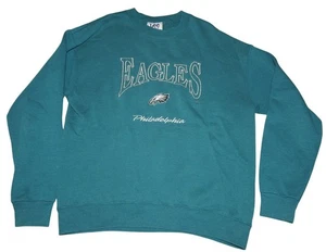 Vintage 90s Philadelphia Eagles Embroidered Lee Sweatshirt Large Made in USA - Picture 1 of 6
