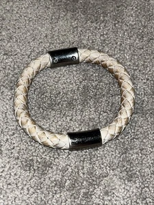 Autentico bracciale Burberry in pelle con cinturino in corda marrone chiaro - usura pesante vedi foto lusso - Foto 1 di 7