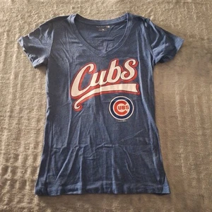 New Era Chicago Cubs #44 Rizzo Womens V-Neck T-Shirt Blue Baseball Size Small - Picture 1 of 7