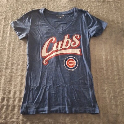 New Era Chicago Cubs #44 Rizzo Womens V-Neck T-Shirt Blue Baseball Size Small - Image 1 of 4