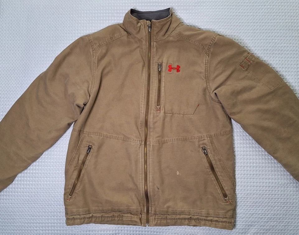 Under Armour UA Storm Light Brown Canvas Work Coat Hunting Jacket Size M - Image 1 of 4
