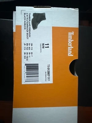 Timberland 12807 Premium Black Suede Kids Toddler Size Boots Boy Girl 11 - Image 1 of 4