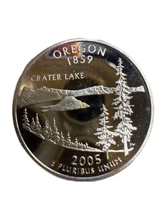 2005 S SILVER GEM PROOF OREGON STATE QUARTER 90% SILVER - K10159 - Picture 1 of 2