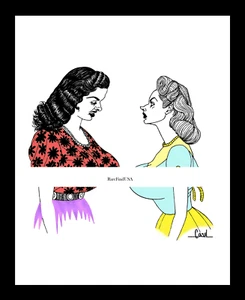 1946rpt JANE RUSSELL vollbusige MARIE MacDONALD Alex Gard Hollywood Karikatur MATTED - Bild 1 von 1