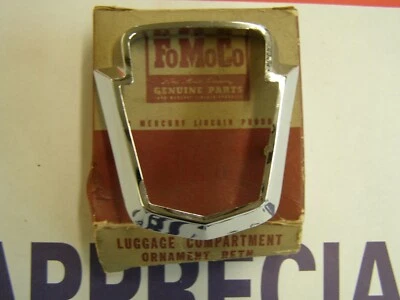 NOS OEM Ford 1950 1951 Trunk Ornament Bezel Trim Customline Crestline Custom - Image 1 of 4