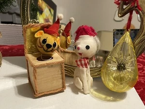 3 Vintage Weihnachtsschmuck 1950-1960’s Japan Jack-in-the-Box, Katze, Schattentropfen - Bild 1 von 15