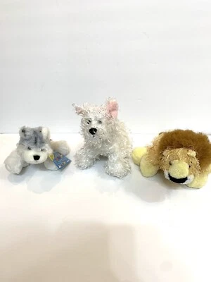 Lot of 3 Ganz Webkinz Lil’ Kinz Husky Dog WITH CODE-Terrier And Lion-NO CODES - Image 1 of 4