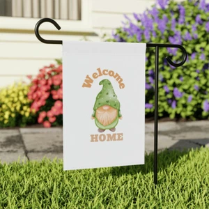 Gnome Welcome Home Garden & House Banner Flag - Picture 1 of 6