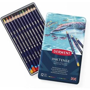 Derwent Art Drawing Inktense Ink Colored Pencils - 12 Count (0700928)