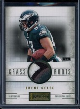 2011 PANINI PLAYOFF GRASS ROOTS MATERIALS PRIME #80 BRENT CELEK EAGLES 14/25