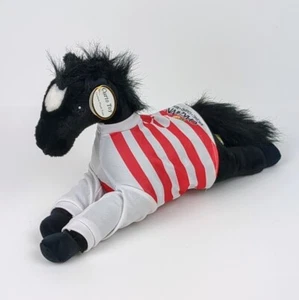 Curto Toy Plush Horse Oaklawn Casino Race Stuffed Animal Black White Red Racing - Picture 1 of 15