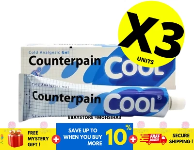 Gel analgésico frío Counterpain Cool alivia dolores musculares y dolor 3 x 120 g Foto 1 de 4