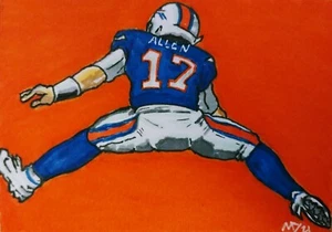 JOSH ALLEN Buffalo Bill's Art ACEO Football Druckkarte! - Bild 1 von 1