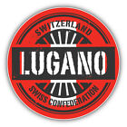 Lugano Switzerland World Flag Stamp Car Bumper Sticker Decal
