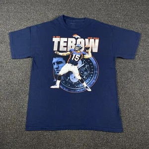 Reebok Tim Tebow Denver Broncos T Shirt Size Large Blue Short Sleeve #15 - Picture 1 of 7