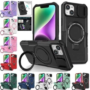 Magnetic Charge Armor Ring Phone Case For iPhone 16 15 14 13 12 11 Pro Max - Picture 1 of 121