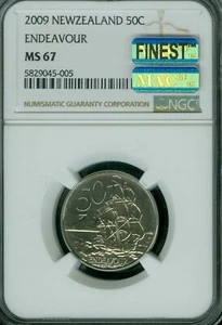 2009 NEW ZEALAND 50 CENTS NGC MS67 MAC FINEST MAC SPOTLESS 2,000 MINTED * - Picture 1 of 2