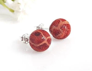 Koralle Ohrstecker Silber 925 Ohrringe Kugel Ø 8, 9 mm echt Sterlingsilber kl282 - Bild 1 von 3