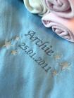 Personalised Embroidered Baby Fleece Pram Blanket ,Wrap with your name stars