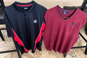 1 POLO GOLF SHIRT UNDER ARMOUR BLACK , 1 COTTON TRADERS VEST SIZE XL - Picture 1 of 7