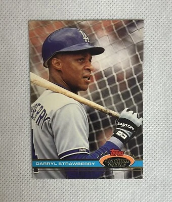 1991 Topps Stadium Club Darryl Strawberry #301 Baseball Card Los Angeles Dodgers - Image 1 of 2