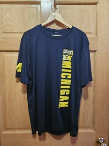 University of Michigan Navy Dri Fit Short Sleeve Running Mens Size Large - Picture 1 of 3