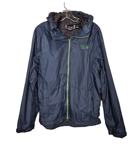 MOUNTAIN HARDWEAR Plasmic Jacket Zinc Nylon Lined Hood Windbreaker Hiking Mens M - Picture 1 of 14