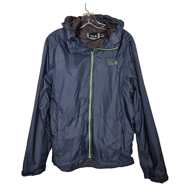 Mountain Hardware Mens Plasmic Jacket Zinc Nylon Lined Hood Windbreaker Hiking M - Image 1 of 4