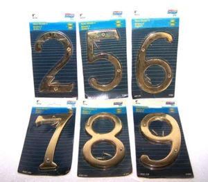 SALE 6" Inch Solid Brass House Number Home Door Address Plaque Sign 2 5 6 7 8 9 - Picture 1 of 10
