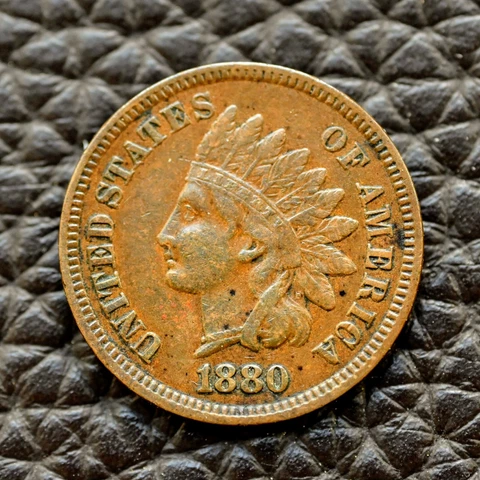 (ITM-4270) 1880 Indian Cent ~ AU Condition ~ THIS COIN SHIPS FREE! Cover