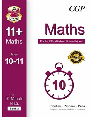 10-Minute Tests for 11+ Maths Ages 10-11 (Book 2) - CEM Test (CG... by CGP Books - Image 1 of 2