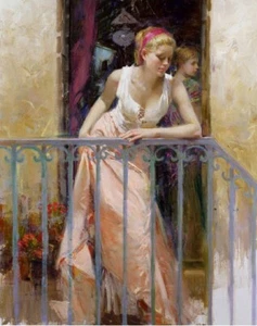 Pino Daeni,Hand-painted Portrait oil Painting On Canvas 24x36inch #099 Unframed - Picture 1 of 5