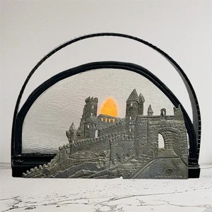 Art Deco French Hand Wrought Scenic Lamp of Carcassonne 1920s - Picture 1 of 19