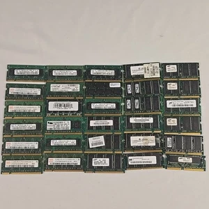Mixed lot of 30 Laptop Memory 512MB 256MB 128MB 64MB 32MB - Picture 1 of 7