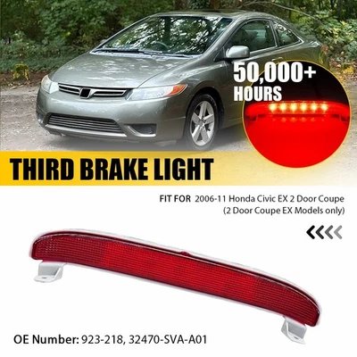 For Honda Civic EX Coupe 2006-2011 High Mounted Red 3rd Third Brake Light Lamp — 第 1/4 张图片