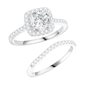 Solitaire Moissanite Engagement Ring Set for Women,1.0CT Round D Color VVS1 C... - Picture 1 of 6