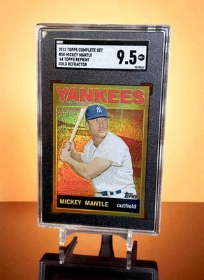 1964 Mickey Mantle Gold Refractor SGC 9.5  2012 Topps Chrome Sharp! - Image 1 of 4