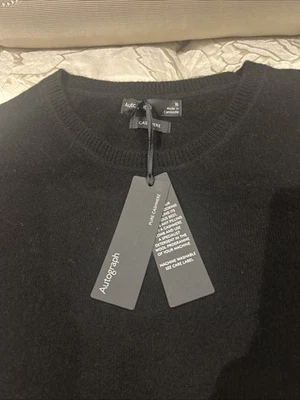 Ladies Pure Cashmere Sweater Short Sleeves Black Size 16 - Image 1 of 4