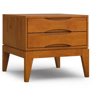 Harper SOLID HARDWOOD 22 inch Wide Square Contemporary End Table in Teak Brow... - Picture 1 of 9