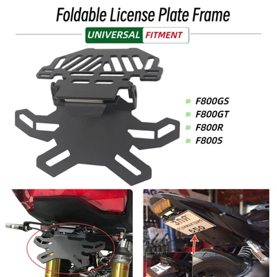 Foldable License Plate Bracket Frame Holder Mount for F800GS F800GT F800R F800S - Image 1 of 4