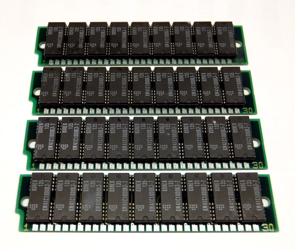 4MB 4x1MB Ram 30-Pin SIMM-Speicher für PC, Atari STE und Macintosh   KMM591000BT - Bild 1 von 1