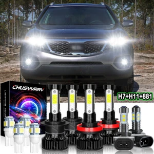 For Kia Sorento 2011-2015 2016 6X LED Headlight Hi/Lo Beam + Fog Light Bulbs Kit - Picture 1 of 24