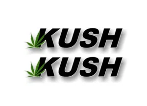2 KUSH 9'' Vinyl Sticker Marijuana 420 Pot Leaf Glass Water Bong Weed Decals - Picture 1 of 3