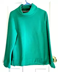 Woman's fleece pullover top, Tommy Hilfiger, size Lp, kelly green, cowl neck - Picture 1 of 3