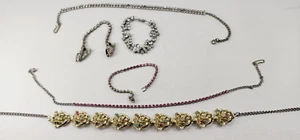 Vintage Costume Jewelry Lot of 6 Repair Some Wear necklaces bracelets - Picture 1 of 11